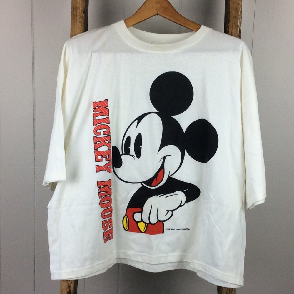 VTG Disney Mickey Mouse Oversized Boxy Cropped Tee O/S